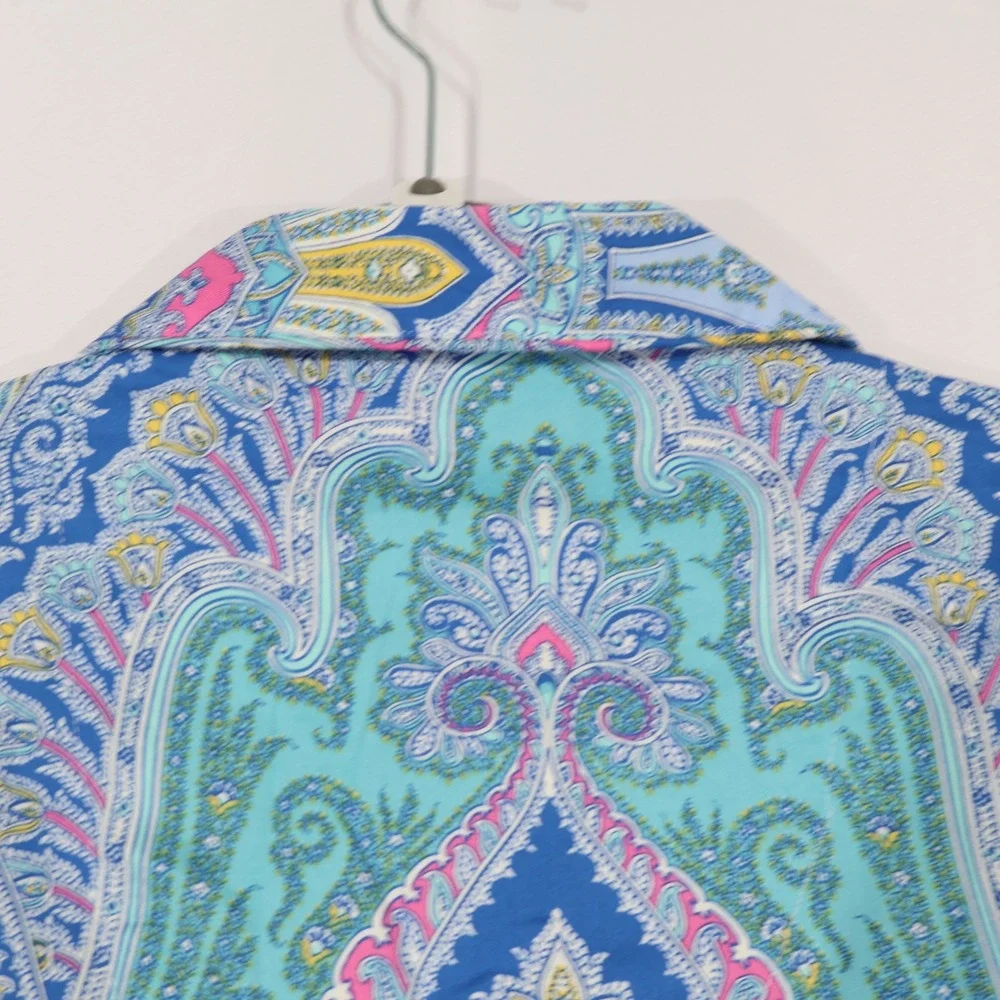 Lauren Ralph Lauren Pajama Set Women XS Blue Paisley Gift Boho Holiday $74 NWT